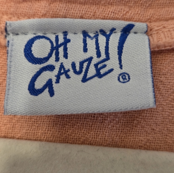 Oh My Gauze Cotton Peach Tunic Top Peach Boho Xl - Picture 4 of 5